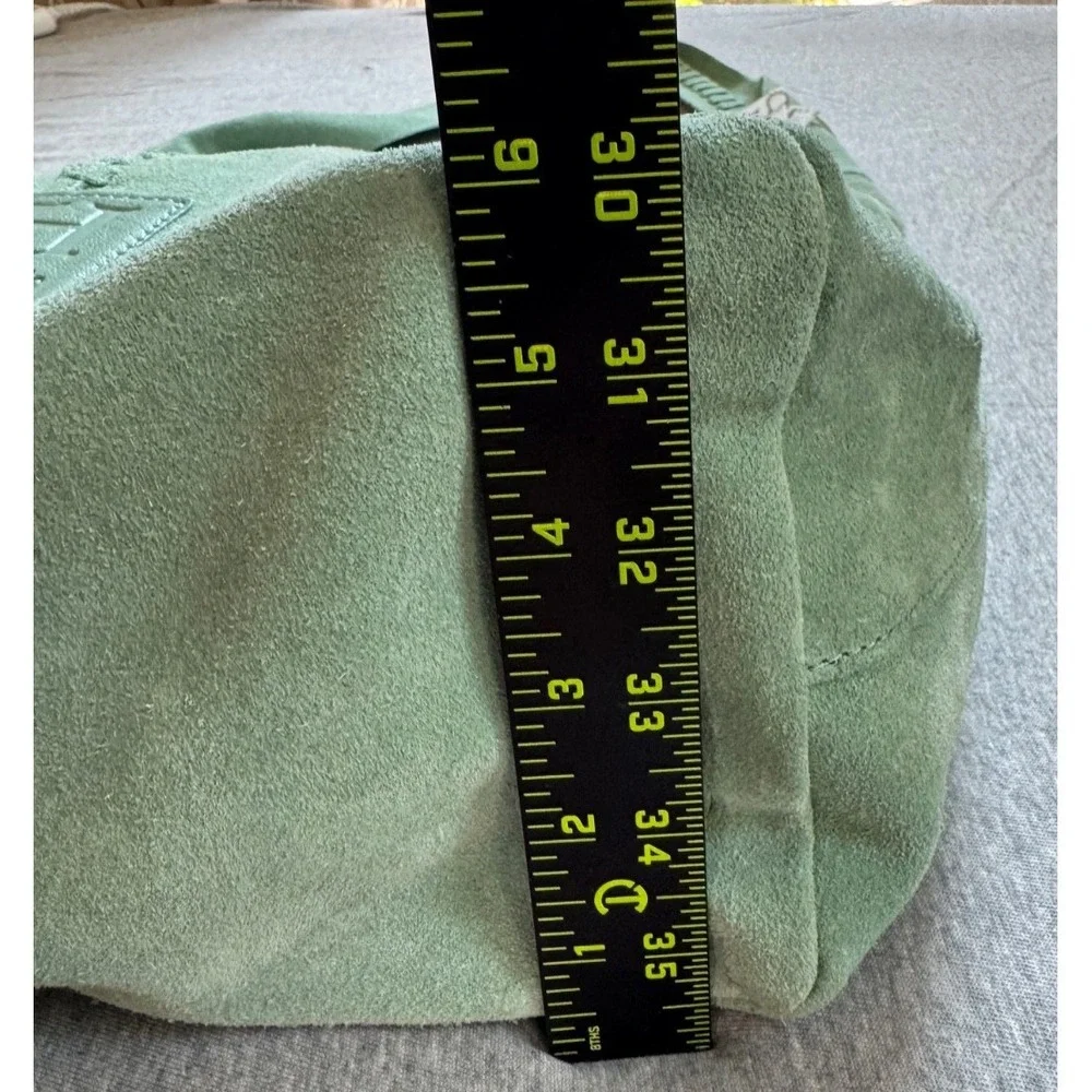 Haute Hippie Style Festival Suede Hobo Bag Green Braided Details Interior Pouch